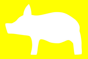 pig, color, shape, silhouette, pork, hog, illustration