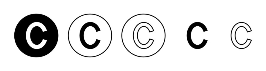 Copyright icons set. copyright sign and symbol