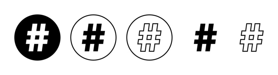 Hashtag icons set. hashtag sign and symbol