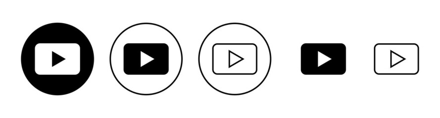 Play Icons set. Play button sign and symbol