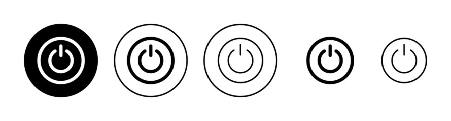 Power icons set. Power Switch sign and symbol. Electric power