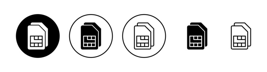 Sim card icons set. dual sim card sign and symbol