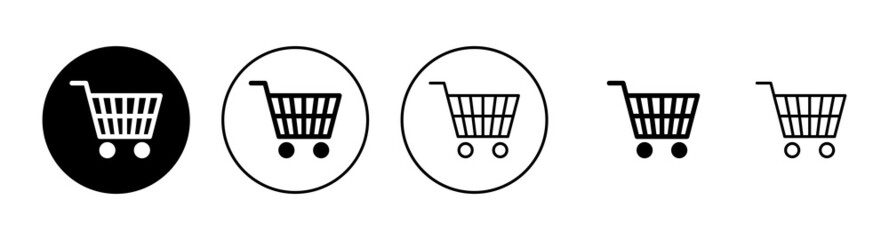 Shopping icons set. Shopping cart sign and symbol. Trolley icon