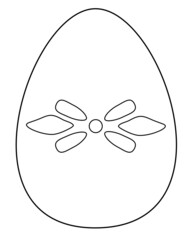 Easter egg decorated with a painting - a vector linear picture for coloring. Outline. Easter egg for coloring book