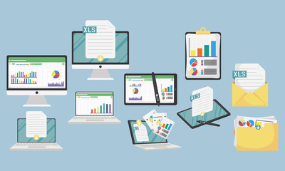 ten spreadsheet documents icons