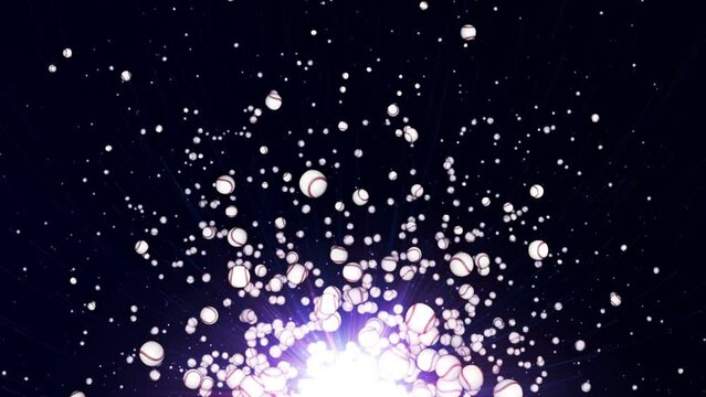 Flying BASEBALL BALL, Animation, Background, Loop, 4k
