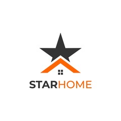 Star home roof property logo icon vector concept