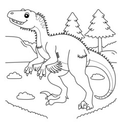 Utahraptor Coloring Page for Kids