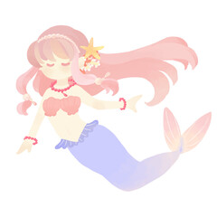 メルヘンな人魚姫のイラスト 2
