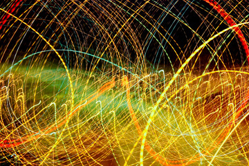 Abstract background of Blurry colorful of motions lights