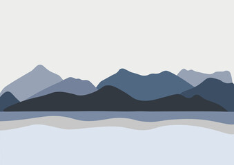 The Mountains Abstract Landscape. The 'Mountains' Collection with day and night landscape maker shapes, abstract colours, pre-made posters to create unique and home decor, blogging, posters.