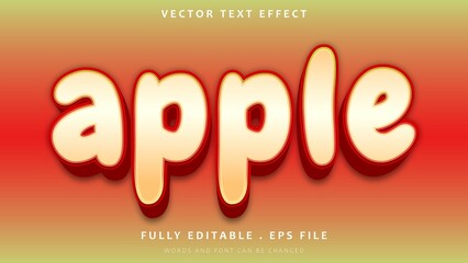 Modern 3d Gradient Word Apple Editable Text Effect Design Template