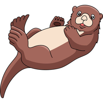 Sea Otter Cartoon Clipart Illustration