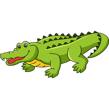 Crocodile Cartoon Colored Clipart Illustration