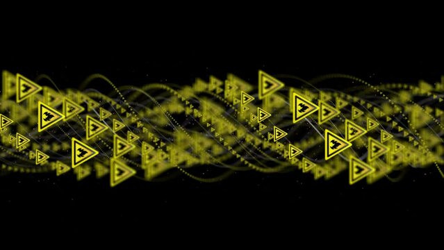Flame, Flammable Danger Symbols Animation, Rendering, Background, Loop
