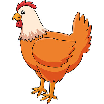 Chicken Cartoon Colored Clipart Illustration