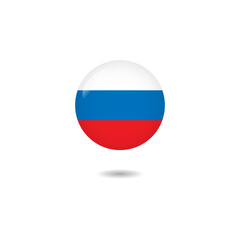 Round Flag of russia template design