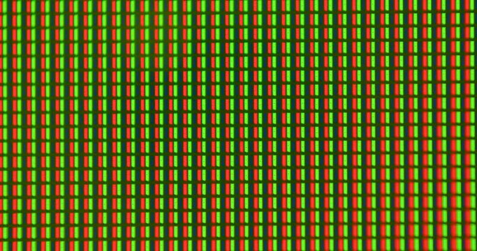 Slow motion color. Change from green to red and blue. Video background in dynamics palette. Glowing light bulbs.