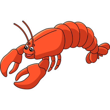 Lobster Cartoon Colored Clipart Illustration