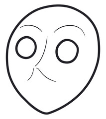 Traditional and minimalist Moretta mask in outlines to coloring, Vector illustration