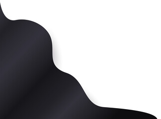 View of waving black cape over white background, Vector illustration