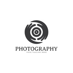 Turning hand to focus camera, logo design for photo studio, photography etc