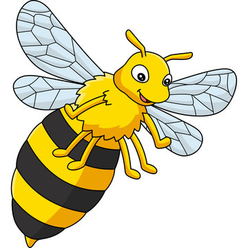 Bee Cartoon Colored Clipart Illustration