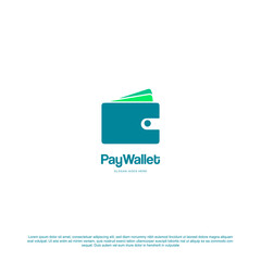 Wallet Logo abstract design vector Negative space.