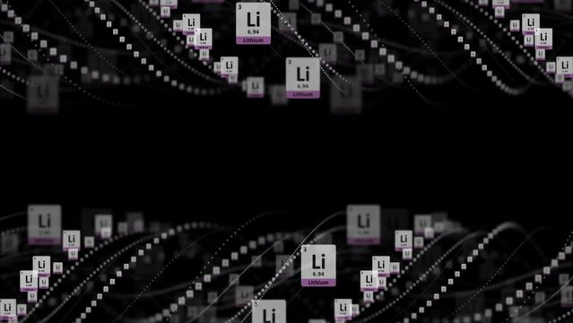 LITHIUM Molecule Symbol, Chemistry Periodic Table, Animation, Background, Rendering, Loop
