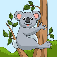 Obraz na płótnie Canvas Koala Cartoon Colored Animal Illustration