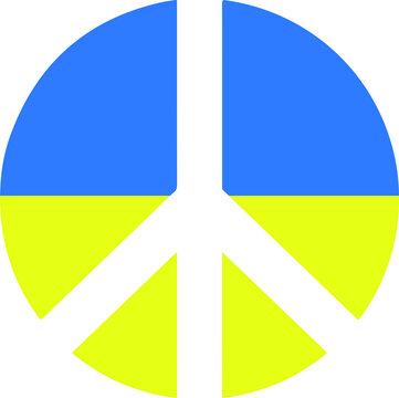 peace symbol with the flag of ukraine. peace for war in ukraine