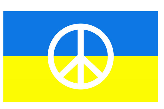 peace symbol with the flag of ukraine. peace for war in ukraine