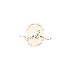 E D ED Initial handwriting logo template vector