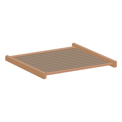 Asian style bamboo tea tray cartoon vector illustration isolated object