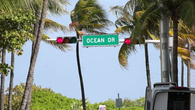 Famous Ocean Drive at Miami Beach