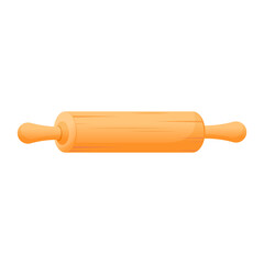 wooden rolling pin cartoon vector illustration isolated object