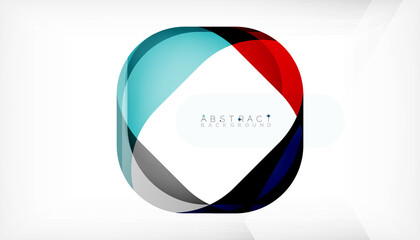 Abstract square shape with overlapping waves, minimal geometric background. Vector Illustration For Wallpaper, Banner, Background, Landing Page