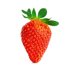 Fresh ripe organic strawberry, isolated on white background