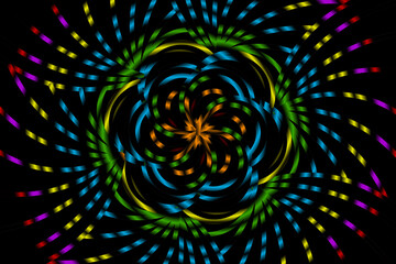 Sparkling colorful rainbow stars flower art pattern caleidoscope of culture traditional tenun batik ethnic for wallpaper ads background 
