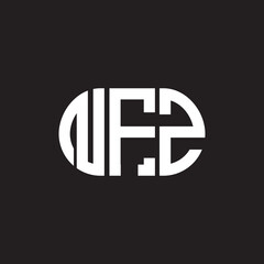 NFZ letter logo design on black background. NFZ creative initials letter logo concept. NFZ letter design.
