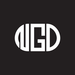 NGO letter logo design on black background. NGO creative initials letter logo concept. NGO letter design.