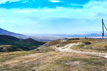 scenic view of the valley and the farmhouse