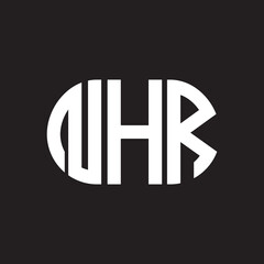 Fototapeta premium NHR letter logo design on black background. NHR creative initials letter logo concept. NHR letter design.