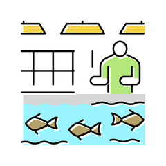Fototapeta na wymiar hatcheries salmon color icon vector illustration