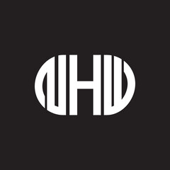 PrintNHW letter logo design on black background. NHW creative initials letter logo concept. NHW letter design.