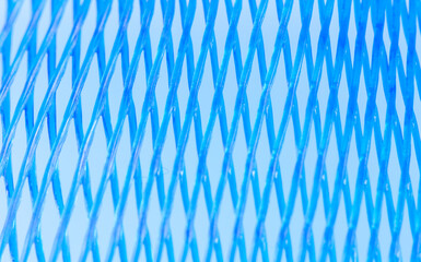 blue background cage made of plastic like