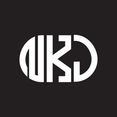 NKJ letter logo design on black background. NKJ creative initials letter logo concept. NKJ letter design.