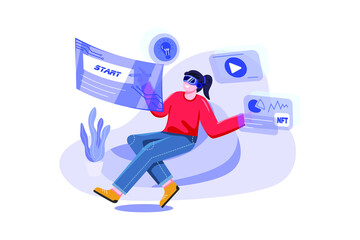 Blockchain Supply Chain illustration concept