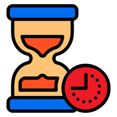 countdown time hourglass filled line color icon. Can be used for digital product, presentation, print design and more.