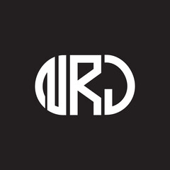 NRJ letter logo design on black background. NRJ creative initials letter logo concept. NRJ letter design.